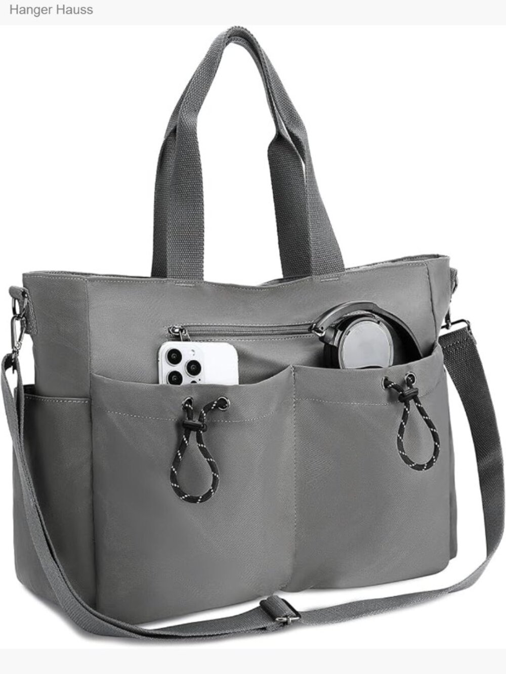 Multi Pocket Crossbody Tote - Water Resistant Work Handbag